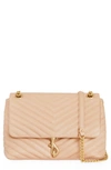 REBECCA MINKOFF EDIE QUILTED CONVERTIBLE LEATHER SHOULDER BAG