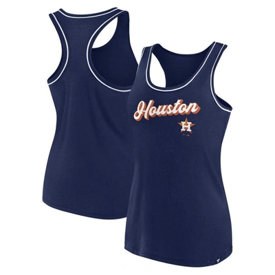 Fanatics Branded Navy Houston Astros Wordmark Logo Racerback Tank Top