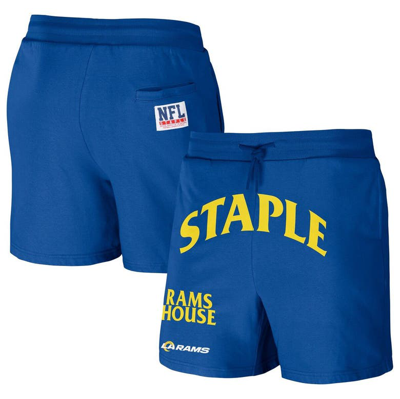 Staple Nfl X  Royal Los Angeles Rams Throwback Vintage Wash Fleece Shorts