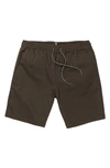 Volcom Frickin Elastic Waist Shorts - Winter Moss In Rinsed Black