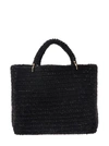 CHICA BRAIDED DESIGN TOTE BAG IN BLACK WOOL WOMAN