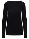 TOTÊME BOAT NECK TOP WITH LONG SLEEVES IN BLACK VISCOSE WOMAN