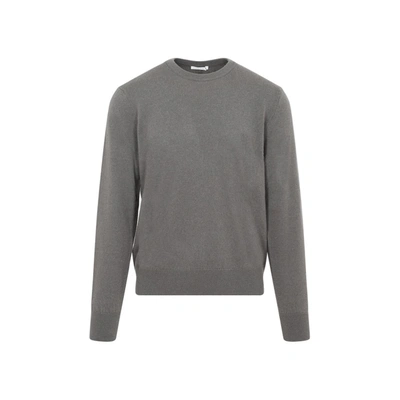 The Row Benji Crew Neck Sweater In Grey Green