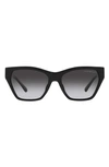 Emporio Armani 55mm Gradient Cat Eye Sunglasses In Shiny Black