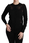 Dolce & Gabbana Black Cashmere Lace Cardigan Sweater In Black