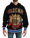 DOLCE & GABBANA DOLCE & GABBANA BLACK SWEATER PIG OF THE YEAR MEN'S HOODED