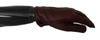 Dolce & Gabbana Maroon Wrist Length Mitten Leather Gloves In Bordeaux