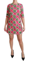 Dolce & Gabbana Pink Silk Cup Cake Shift Stretch Dress In Pink