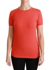 DOLCE & GABBANA DOLCE & GABBANA RED CREWNECK SHORT SLEEVE T-SHIRT COTTON WOMEN'S TOP