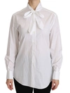 Dolce & Gabbana White Turtle Neck Long Sleeve Polo Shirt In White
