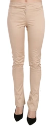Just Cavalli Cream Low Waist Skinny Formal Trousers Pants In Cream