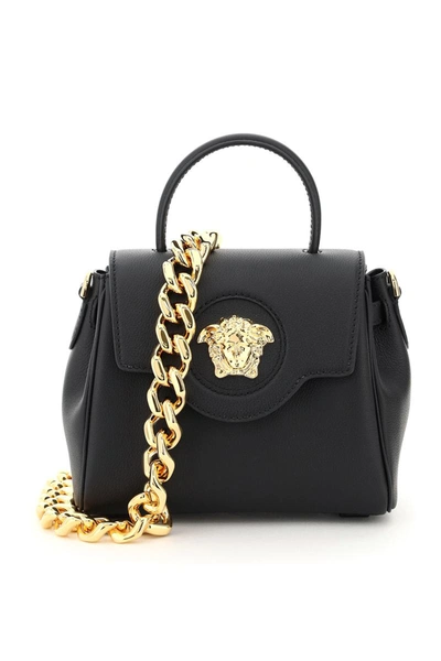 Versace La Medusa Mini Handbag In Black