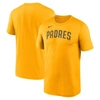 NIKE NIKE GOLD SAN DIEGO PADRES NEW LEGEND WORDMARK T-SHIRT