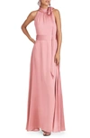 Sachin & Babi Kayla Tie High Neck Gown In Rouge