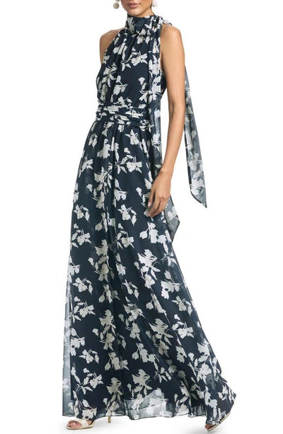 Sachin & Babi Women's Kayla Floral-print Chiffon Gown In Blue