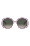 Celine Women's Bold 3 Dots 53mm Round Sunglasses In Shiny Lilac / Gradient Brown