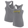Fanatics Branded Heather Gray Oakland Athletics Wordmark Logo Racerback Tank Top In Heather Gray