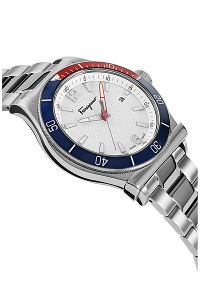 Ferragamo Salvatore  Men's Swiss 1898 Stainless Steel Bracelet Watch 44mm