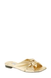 Jimmy Choo Avenue Metallic Leather Slides In Gold