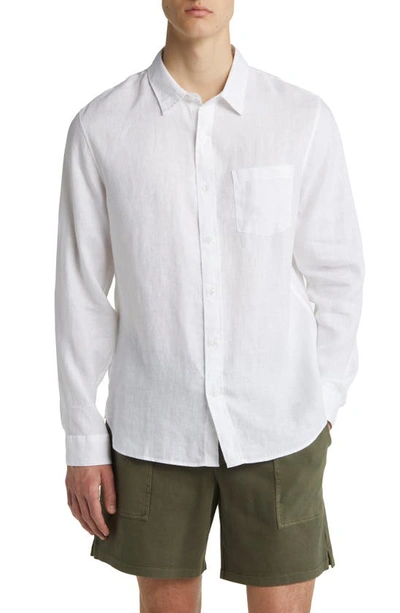 VINCE VINCE LINEN BUTTON-UP SHIRT