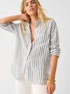 Faherty Santa Cruz Linen Relaxed Shirt In Blue Lucy Stripe