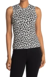 Theory Leopard-print Jacquard-knit Top In Ivory/black