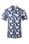 TOM BAINE TOM BAINE PATTERNED SLIM FIT PERFORMANCE GOLF POLO