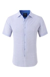 Tom Baine Slim Fit Short Sleeve Performance Stretch Button-up Shirt In White