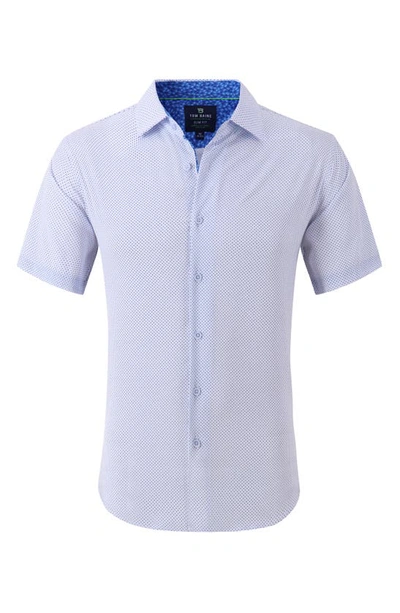 TOM BAINE TOM BAINE SLIM FIT SHORT SLEEVE PERFORMANCE STRETCH BUTTON-UP SHIRT