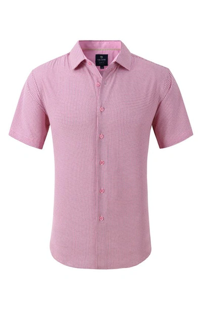 TOM BAINE TOM BAINE SLIM FIT SHORT SLEEVE PERFORMANCE STRETCH BUTTON-UP SHIRT