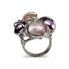 GUCCI RHODIUM PLATED MULTIPLE STONE COCKTAIL RING