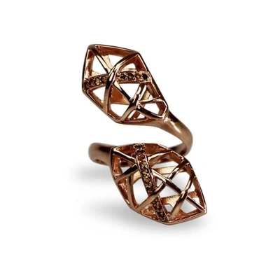 Gucci Rose Gold Plated Citrine Helical Ring