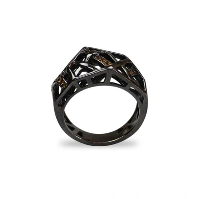Gucci Rhodium Plated Crossover Citrine Ring