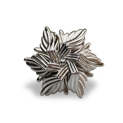 Gucci White Gold Plated Sea Flower Ring