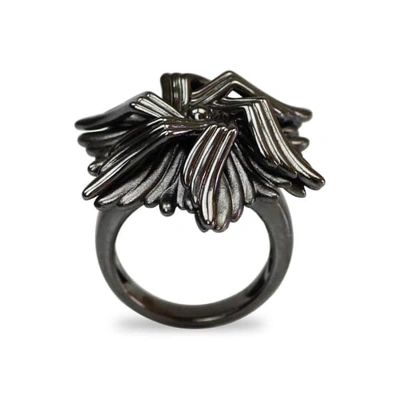 Gucci Rhodium Plated Sea Flower Ring