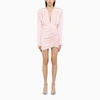 The Mannei Pink Draped Silk Dress