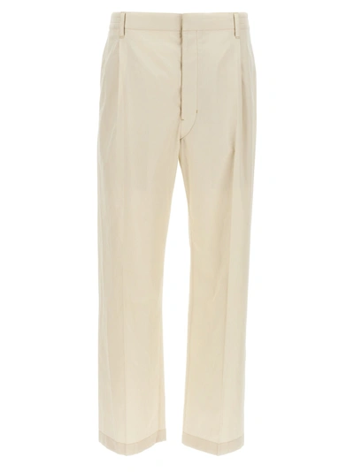 Lemaire Easy Pleated Pants White In Creamy White