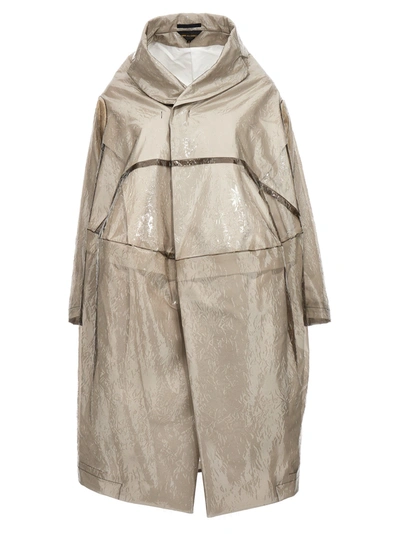 COMME DES GARÇONS OVERSIZE TEXTURE TRENCH COAT COATS, TRENCH COATS GRAY