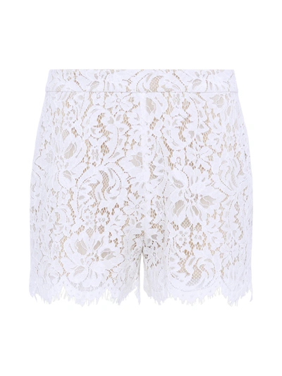 L Agence Loki Lace Shorts In White