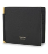 TOM FORD BLACK TEXTURED LEATHER MONEY CLIP WALLET,416-3002867-Y0231FC95