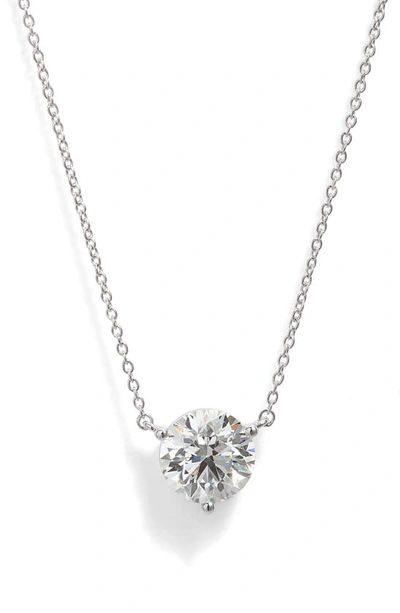 Lightbox 2 Carat Lab Created Diamond Solitaire Necklace In White/ 14k White Gold