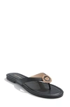 Jack Rogers Women's Roxy Whipstitch Flip Flop Sandals In Black/ Toast