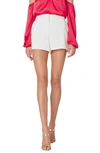 Milly Aria Cady Button Tab Shorts In Ecru