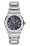 Ferragamo Elliptical Stainless Steel Watch, 28mm In Silver