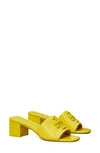 Tory Burch Eleanor Patent Medallion Slide Sandals In Zesty Lime