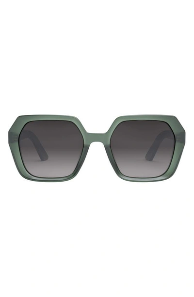 Dior Midnight 56mm Gradient Square Sunglasses In Dark Green