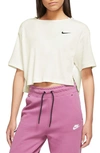 Nike Women's  Sportswear Ribbed Jersey Short-sleeve Top In White