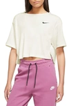 Nike Women's  Sportswear Ribbed Jersey Short-sleeve Top In Sail/ Black