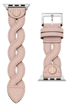 TORY BURCH BRAIDED LEATHER 20MM APPLE WATCH® WATCHBAND