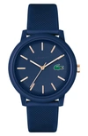 LACOSTE 12.12 SILICONE STRAP WATCH, 42MM